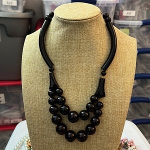 Vintage, black Lucite necklace